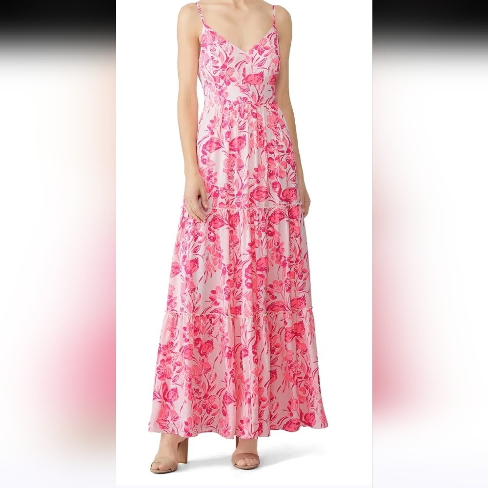 EUC Lilly Pulitzer Melody Maxi Dress PINK Size 4 - Picture 1 of 15